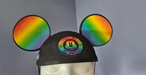 Disney Mickey Mouse Ears Black Hat Rainbow Collection Pride LGBTQ Be Proud B10 - Picture 1 of 5