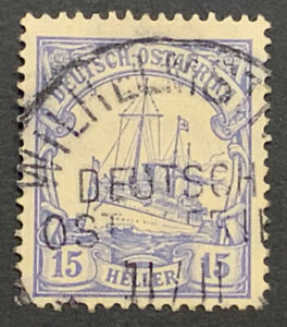 Travelstamps: Germany East Africa Stamps 15 Heller Kaiser's Yacht Used NG WMK