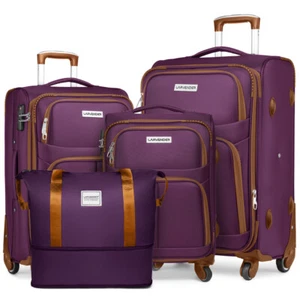 Luggage Sets 5Piece Softside Expandable Suitcases Set w/ Spinner Wheels TSA Lock - Picture 1 of 20