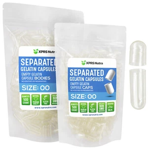 Capsules Express- Size 00 Separated Clear Empty Gelatin Capsules Gelcaps Pills - Picture 1 of 10