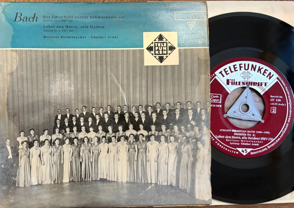 GUNTHER ARNDT / BACH motets BWV 226  & 230  / TELEFUNKEN uv 190 - Image 1 of 1