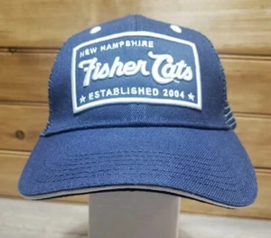 New Hampshire Fisher Cats Baseball Hat Navy Blue Embroidered Snapback Mellonwear - Picture 1 of 10