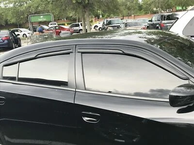 Smoke Window Visors Sun Rain Wind Guards Vent Shade For 2011-2020 Dodge Charger - Image 1 of 4