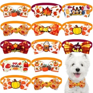 50 Stck. Thanksgiving Day Katze Hund kleine Fliege Halsband Haustierpflege Krawatte Zubehör - Bild 1 von 6