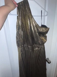 gold lahmes one shoulder kleid - Bild 1 von 5