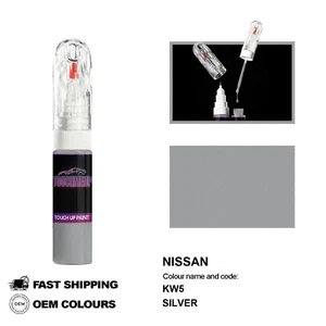 PARA NISSAN SILVER KW5 Touch Up Paint Pen Brush Fix Kit Scratch Chip Set Mark - Imagen 1 de 8
