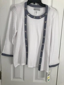 alfred dunner 100 white sweatersize PM cotton - Picture 1 of 2