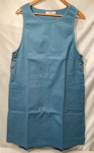 Lily & Me Womens Carrie Cotton Twill Duck Egg Blue Pinafore Dress UK 12 - Picture 1 of 17