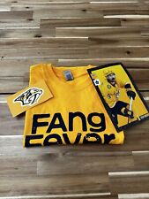 Mens XL Nashville Predators Hockey  Halloween T Shirt Fang Fever Gold Game 2023