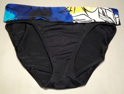 Be Creative tamanho 16 BANDED cintura aquarela base preta nova parte inferior do biquíni - Imagem 1 de 4