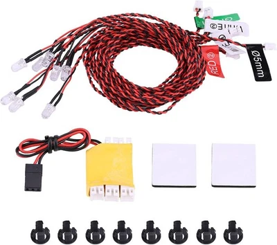 8 LED Lighting System Kit, RC Simulation Flashing Light, Rc Plane Navigation Li - Image 1 of 4