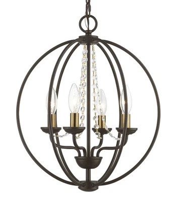 Livex Lighting 40914 Arabella 4 Luces 15"W Comercial Cuentas - Bronce/Antiguo Foto 1 de 4