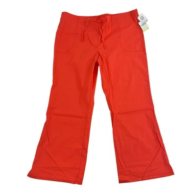 Code Happy Pants Women’s 2XL Certainty Mid Rise Flare Drawstring Coral Scrub - Image 1 of 4