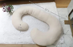 Organic Cover c-Shape Full Body Pillow New Vacuum Sealed Health Accessory  - Picture 1 of 4