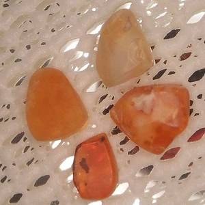 Mexikanischer Feueropal 4 Stück kleine Facette Roh Sortiment 6,20tcw (gesamt) Jalisco - Bild 1 von 6