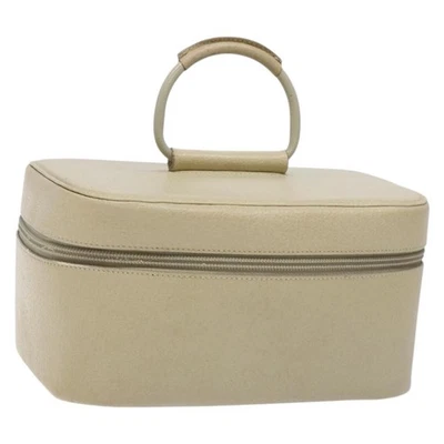 GUCCI Bolsa de Tocador Cuero Blanco Plata 039 1705 0710 Auténtico bs28454 Foto 1 de 4