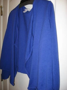 Susan Graver,Open Front, Sweater,Royal Blue,Long Slv, Knit,L - Picture 1 of 6