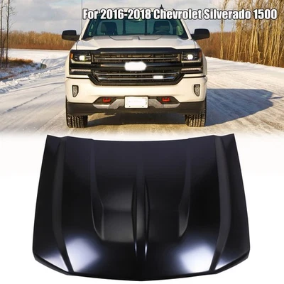 For 2016 2017 2018 Chevrolet Silverado 1500 Front Hood Panel Aluminium Black - Image 1 of 4
