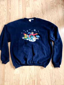 Winnie The Pooh Tigger Vintage Disney Store Años 90 Navidad Cuello Redondo Talla XL ¡Nuevo!! - Imagen 1 de 9