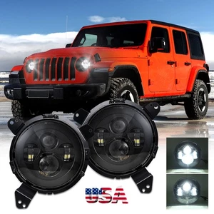 Combo LED Headlights With Hi-Lo Beam For Jeep Wrangler JL JLU Gladiator JT 2018+ - Bild 1 von 12