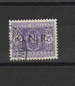 1944 REPUBLIC SOCIAL GNR SEGNATASSE 5 LIRE TIR VERONA USED SORANI MF52754 - Picture 1 of 2