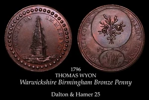 Thomas Wyon's Warwickshire Private Conder Penny D&H 25 - Picture 1 of 3