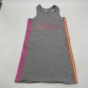 Adidas Dress Girl M 10/12 Gray Graphic Print Logo ..#31871 - Picture 1 of 10