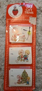 1980s Strawberry Shortcake 30ct Christmas Gift Trims Tags Made in the USA - Picture 1 of 5