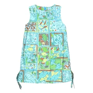 Lilly Pulitzer Girl's Lemon Lime Fish Crab Lobster Shift Dress Perf Cond Size 7 - Picture 1 of 12
