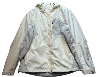 Chaqueta con capucha impermeable de esquí Eddie Bauer Weatheredge para hombre talla XL blanca gris Foto 1 de 4