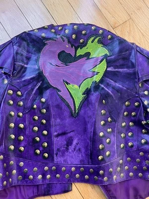Disney Descendientes Púrpura Mal Tachonado Chaqueta Niñas 9 10 Disfraz Halloween Foto 1 de 4