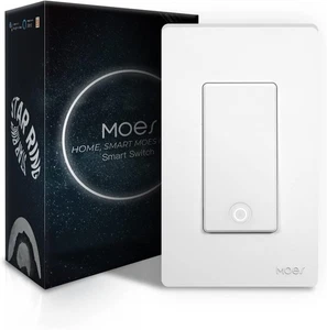 Interruptor de luz inteligente MOES, WiFi 3 vías/un solo polo medio, blanco paquete de 1  - Imagen 1 de 7