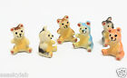 Dollhouse Miniature Animals Ceramic 6 pcs Assorted Color Sitting Bear Ceramic 