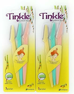 6x Dorco Tinkle Eyebrow Razor, Hair Trimmer Shaver, Facial Razor