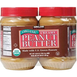 Kirkland Organic Creamy Peanut Butter U.S. Peanuts 28 Ounce Each Jar 2 - Picture 1 of 2