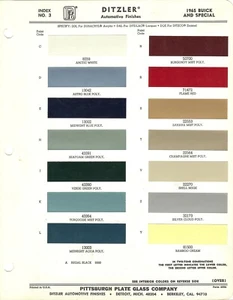 1965 BUICK ELECTRA 225 LESABRE RIVIERA WILDCAT SPECIAL SKYLARK PAINT CHIPS (PPG) - Picture 1 of 1