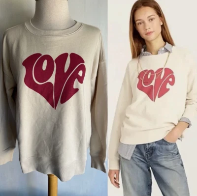LOVE (2021) Oficial Mujer J. Sudadera Crew University Terry Heart Talla XS Foto 1 de 4