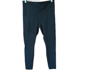 Athleta Women's Sports Leggings SZ M Tech Pocket Black Wide Waist Band - Picture 1 of 14