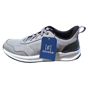 George Cómodos Zapatos Informales Tejidos Tenis Para Hombres Gris Cordones elásticos Fácil de poner - Imagen 1 de 9
