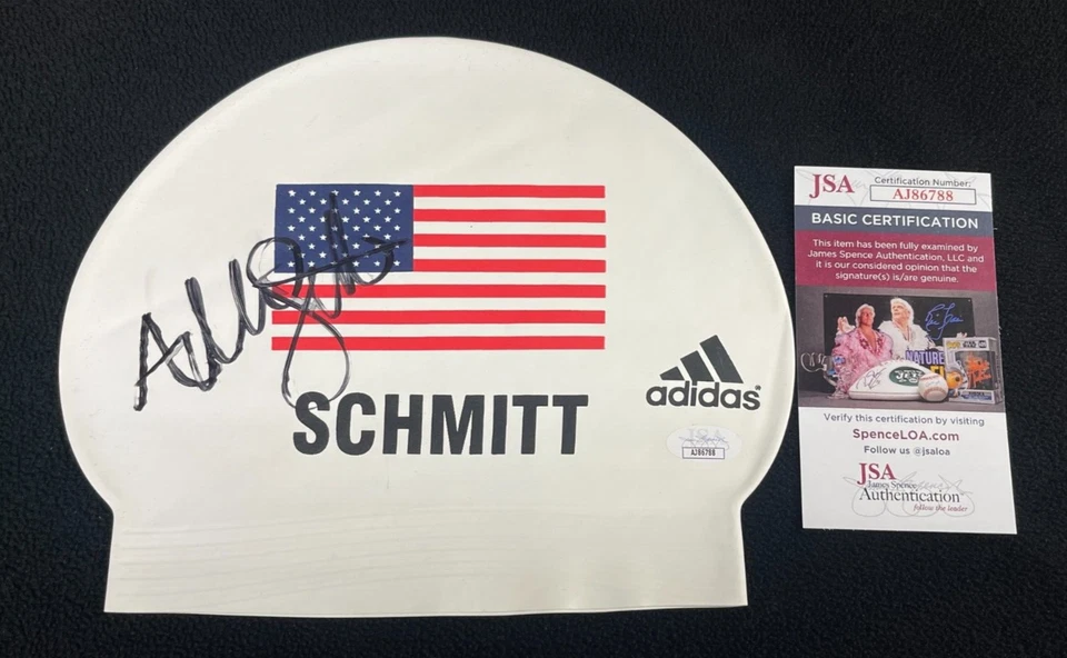 Allison Schmitt USA Swimmer Summer Olympics Signed Swim Cap JSA COA - Image 1 of 1