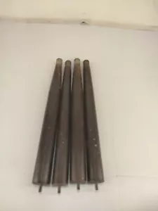 4 Vintage MCM Solid Wood 14 Inch Tapered Legs With Metal Tips Lot B - Picture 1 of 6