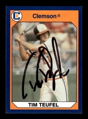 TIM TEUFEL SIGNED 1990 COLLEGIATE COLLECTION CLEMSON TIGERS #23 AUTO AUTOGRAPH - Image 1 of 2