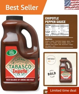 Smoky Chipotle Hot Sauce 64 Fl Oz - Medium Heat for Versatile Flavors - Picture 1 of 8
