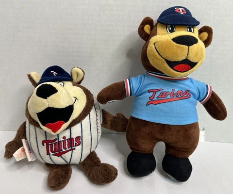Minnesota Twins Macot T.C. Bear MLB Baseball Plush Stuffed Animal Lot of 2 Cover