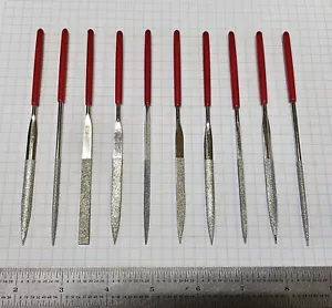 Diamond Needle File Set of 10 • Diamond Jewelers Machinist Filing ☆Vintage NOS - Picture 1 of 4
