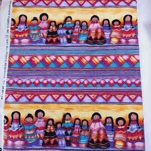 Tela Southwest Coloridas Rayas Nativas Muñecas atemporales Tesoros Algodón 29x44" - Imagen 1 de 4