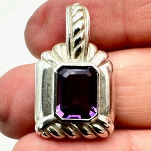 Judith Ripka Purple Amethyst Sterling Silver Pendant 1 1/2 Inch - Picture 1 of 3