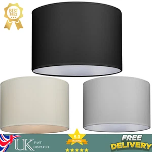 Modern Fabric Light Shade Table Lamp Shade Pendant Light Fitting Easy Fit Drum - Picture 1 of 19