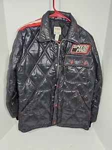 Vintage Speed Pro Engine Part Quilted Racing Jacket Size Small Lil damage In Pic - Picture 1 of 11