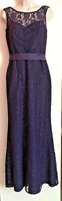 SIGNATURE ALFRED ANGELO SIZE 14 EGGPLANT LACE COVERED LONG FORMAL/WEDDING DRESS - Image 1 of 4